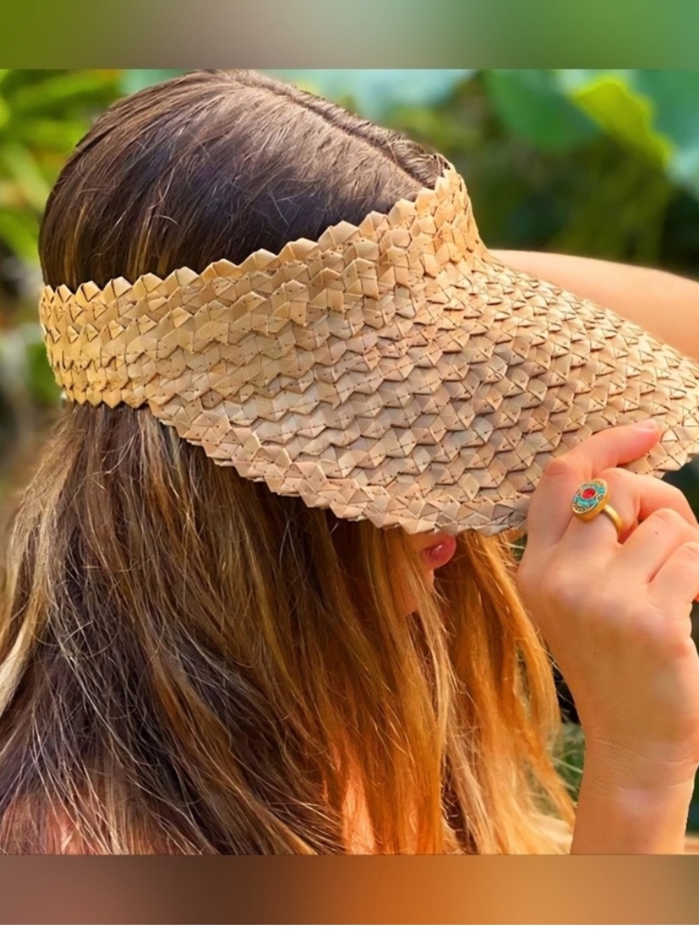 Beach Riot Straw Visor Sun Hat Summer Vacation Resortwear Beach Chic Tropical